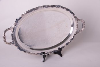 Silver Plate Oval Handled Tray