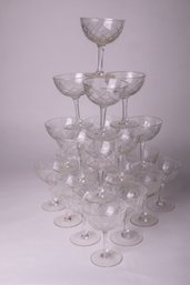 18 Crystal Champagne Glasses