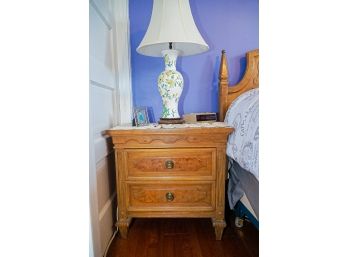 Pair Of Night Tables  Burl Wood 2 Drawers