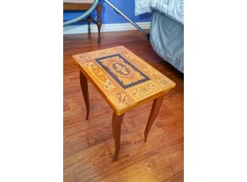 Vintage Small Jewelry/music Box TABLE! Inlaid Wood NICE