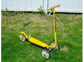 Kick And Go 70's  Yellow Scooter  With Brakes