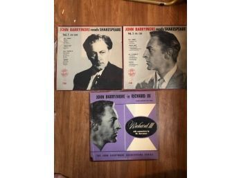 John Barrymore Reads Shakespeare I, II, III 3 Albums