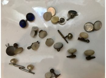 Small Group Of Mother Of Pearl Etc Cufflinks And Studs