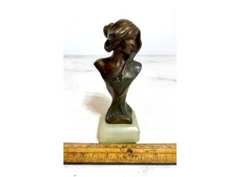 Art Nouveau Bust Mounted On Base