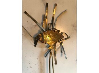 Vintage Brass Asian Fan Shaped Kanzashi Style  Hair Pin