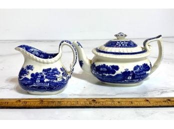 Copeland Spodes Tower Made In England Creamer And Sugar Set