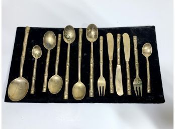 Gold Tone Bamboo  Cutlery