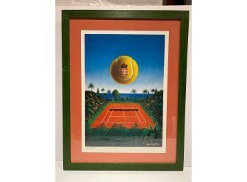 Luigi Castiglioni Ball Over Court Lithograph Signed