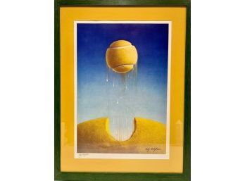 Luigi Castiglioni Ball Rising Lithograph Signed Framed