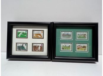 2 Sets Of Tennis Stamps~ Foreign~  Framed