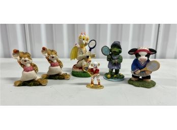 Group Of 6 Tennis Figurines