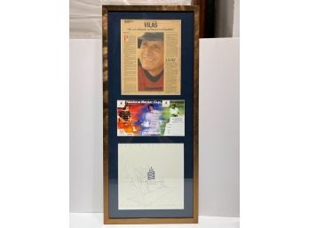 Framed Articles And Signed Guillermo  Vilas