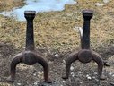PAIR OF CAST ANDIRONS