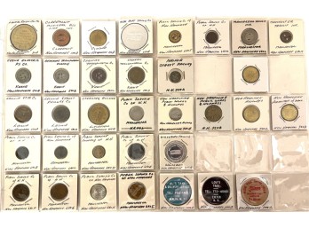 (34) VINTAGE NEW HAMPSHIRE TRANSIT TOKENS