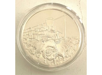 STERLING SILVER AMERICAN INDIAN/LOCOMOTIVE COIN