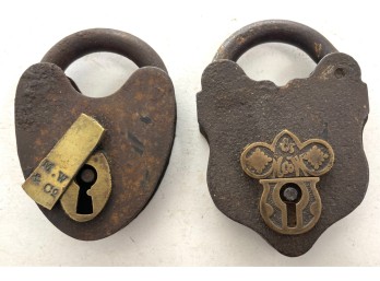 (2) ANTIQUE MALLORY WHEELER PADLOCKS