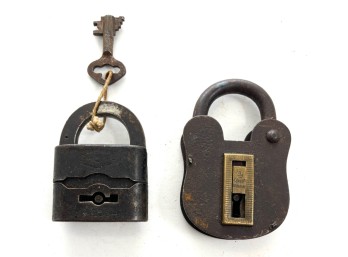 (2) ANTIQUE GERMAN PADLOCKS