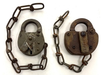 (2) VINTAGE BOSTON & MAINE RR PADLOCKS