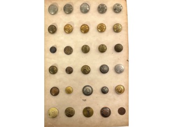 (30) VINTAGE MILITARY UNIFORM BUTTONS