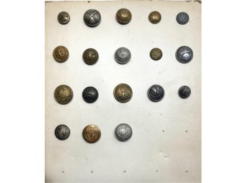 (18) VINTAGE MOSTLY MILITARY UNIFORM BUTTONS