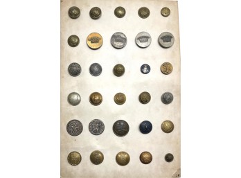 (30) VINTAGE UNIFORM BUTTONS