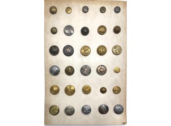 (30) VINTAGE UNIFORM BUTTONS