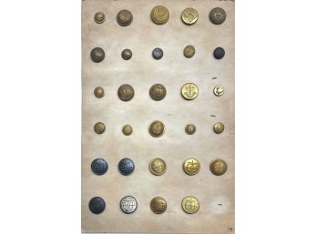 (29) VINTAGE MOSTLY BRASS UNIFORM BUTTONS