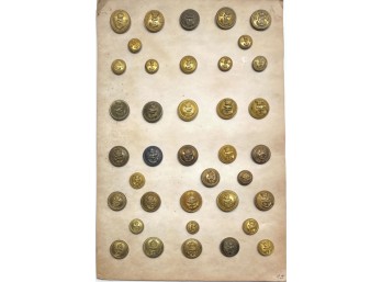 (38) VINTAGE ENGLISH BRASS UNIFORM BUTTONS