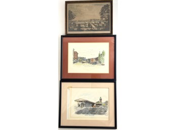 (3) HAVERHILL, MA FRAMED PRINTS