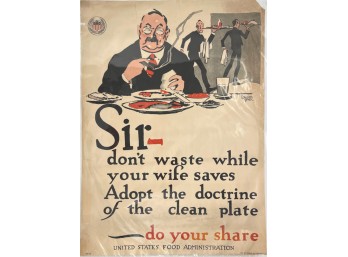 VINTAGE WWI SIR-DON'T WASTE