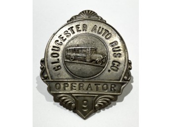 VINTAGE GLOUCESTER AUTO BUS METAL BADGE