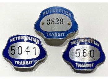 (3) VINTAGE MASSACHUSETTS METROPOLITAN TRANSIT BAD