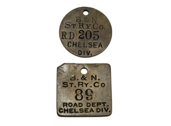 (2) VINTAGE ROAD DEPARTMENT TAGS