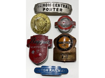 (6) VINTAGE MISC METAL BADGES