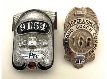 (2) VINTAGE TRANSPORTATION BADGES