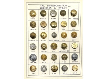 (30) VINTAGE RAIL TRANSPORTATION UNIFORM BUTTONS