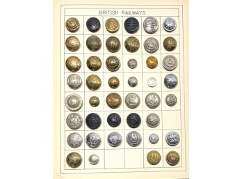 (45) VINTAGE BRITISH RAILWAY UNIFORM BUTTONS