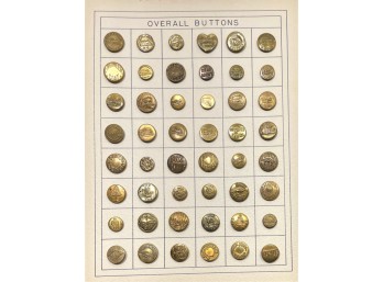 (48) VINTAGE METAL OVERALL BUTTONS