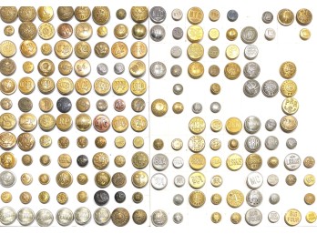 (181) MOSTLY RAIL TRANSPORTATION UNIFORM BUTTONS