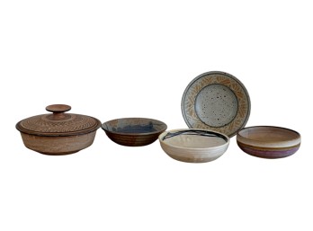 STUDIO ART POTTERY GLAZED EARTHENWARE BOWLS