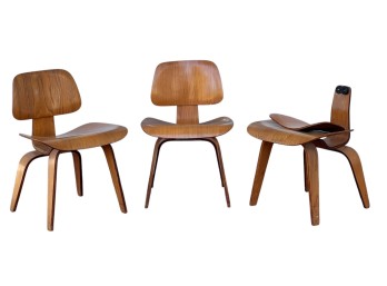 (3) CHARLES & RAY EAMES 'DCW' BENT PLYWOOD CHAIRS