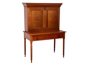 (19th C) MAPLE And PINE SCHOOLMASTERS DESK