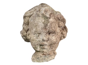 CAST STONE FRAGMENT of a CHERUB