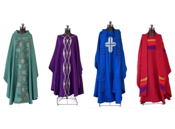 (3) MID CENTURY & SLABBINK VESTMENTS & SHAWLS