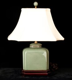 CONTEMPORARY TABLE LAMP With CELEDON GLAZE