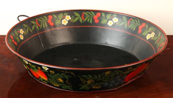 TIN MILK PAN HAND PAINTED By OLIVE MORGAN TURNER