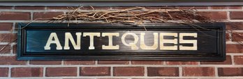 CONTEMPORARY WOODEN ANTIQUES SIGN