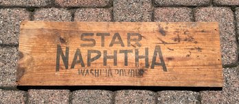 VINTAGE WOODEN STAR NAPTHA WASHBOARD SIGN