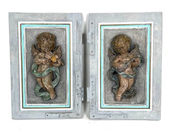 PAIR OF (19thc) PANELED DOORS APPLIED With PUTTI