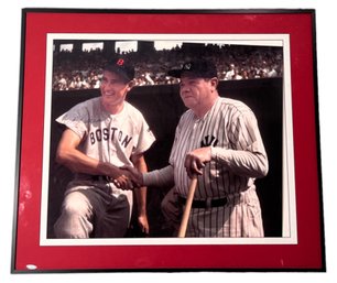 TED WILLIAMS AUTOGRAPHED PHOTO W/ BABE RUTH